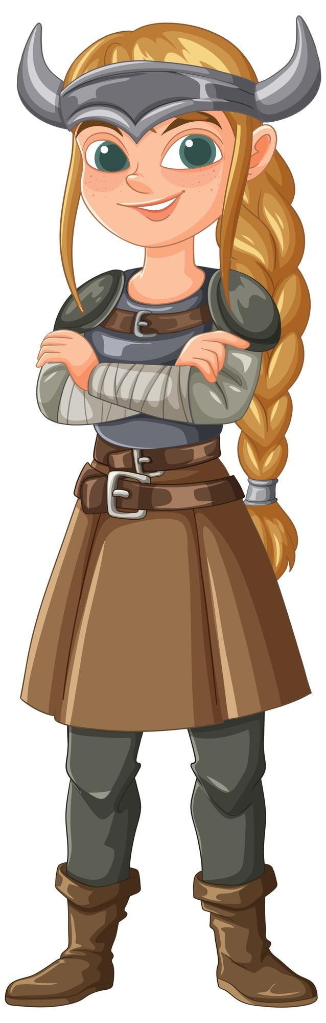 Free Vector confident female viking warrior