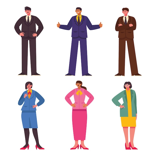 Free vector confident people collection concept for illustration