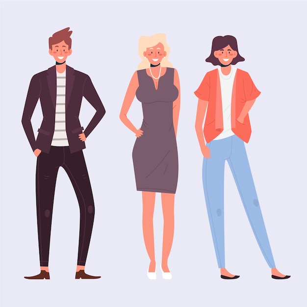 Free vector confident people collection illustration