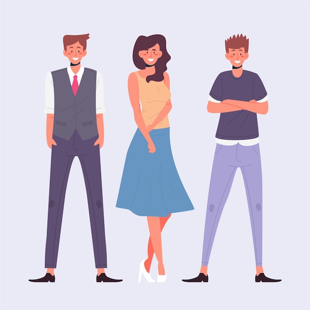 Free vector confident people collection illustration