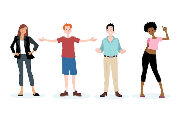 Free vector confident people collection