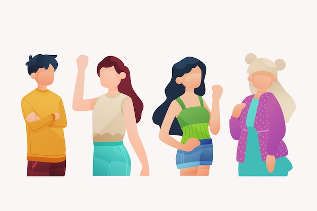 Free vector confident people collection