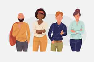 Free vector confident people collection