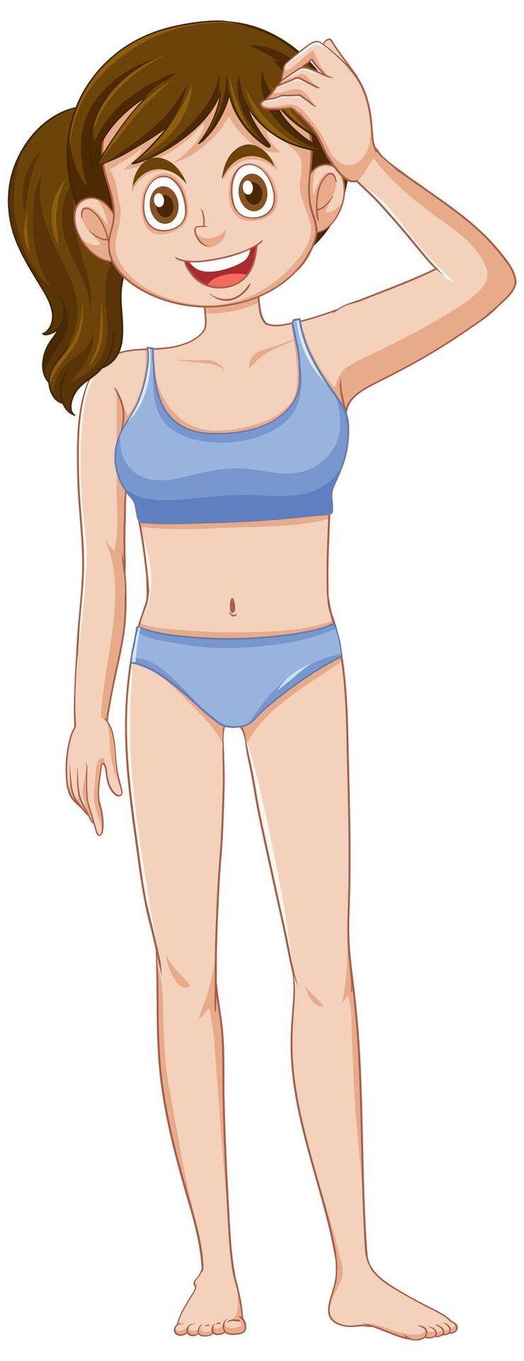 무료 Vector 자신감 넘치는 사춘기 소녀