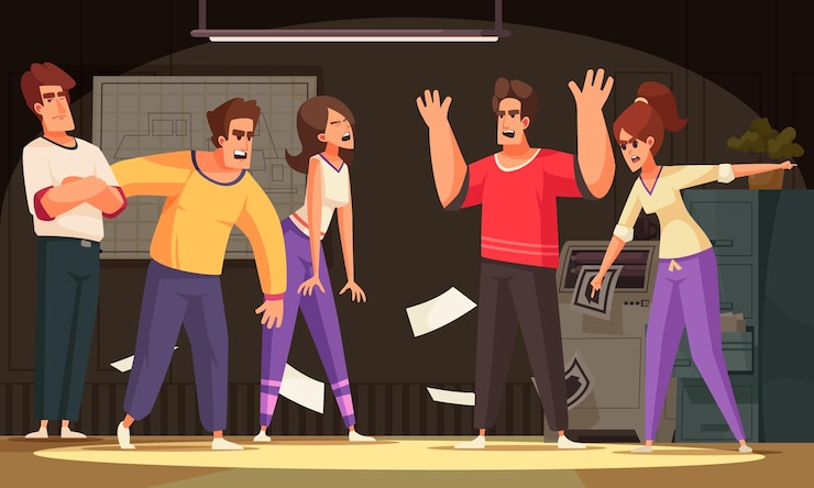 Free Vector conflicting people group composition