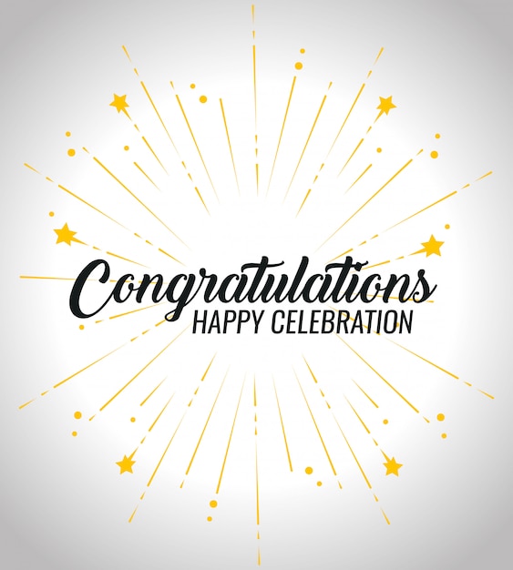 Free vector congratulation happy event celebration with stars decoration