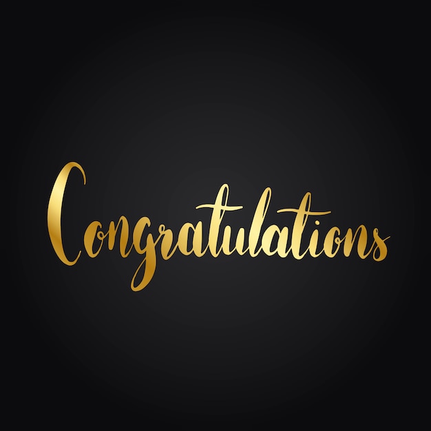 Congratulations typography wording style vector