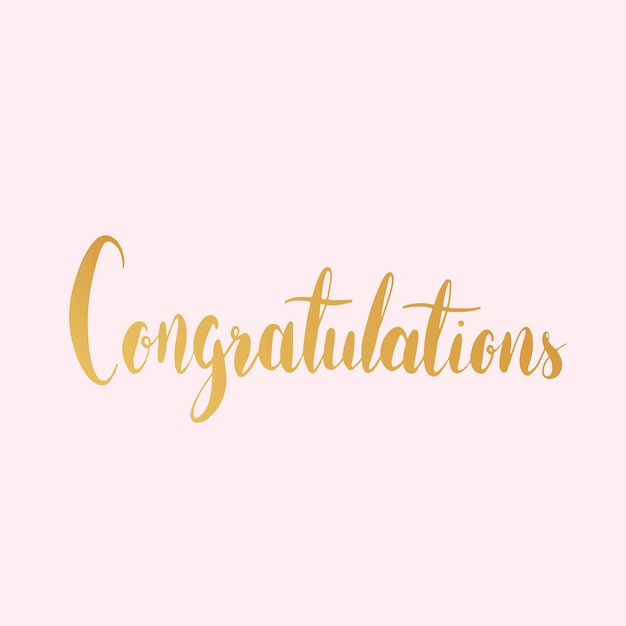 Congratulations typography wording style vector