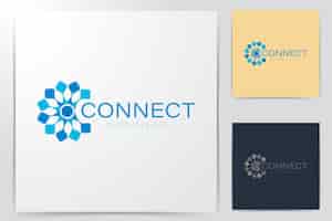 自由向量连接社区抽象组花瓣标志logo设计创意灵感