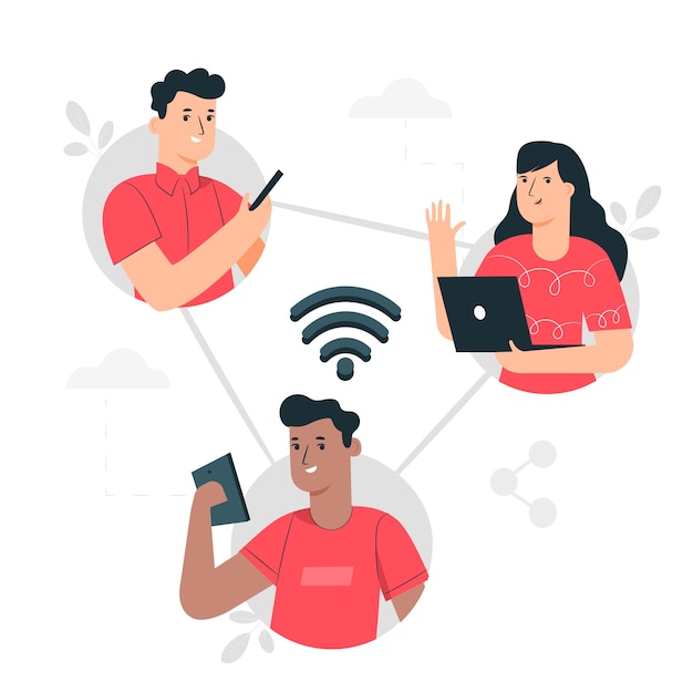 Free vector connected concept illustration