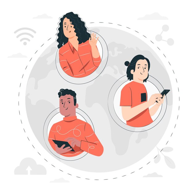 Connected world concept illustration