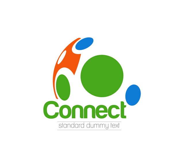 Connection vector logo template.