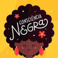 Vettore gratuito lettering consiencia negra