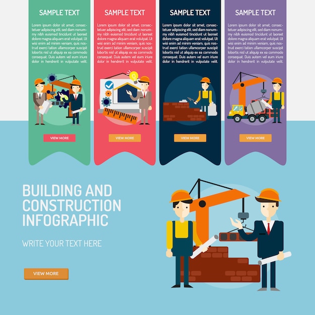 Free vector construcion infographic template