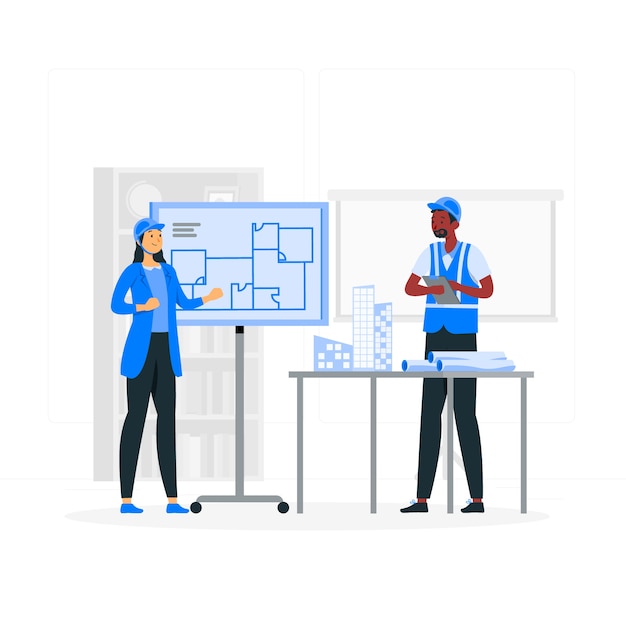 無料ベクター 建設建築家の概念図