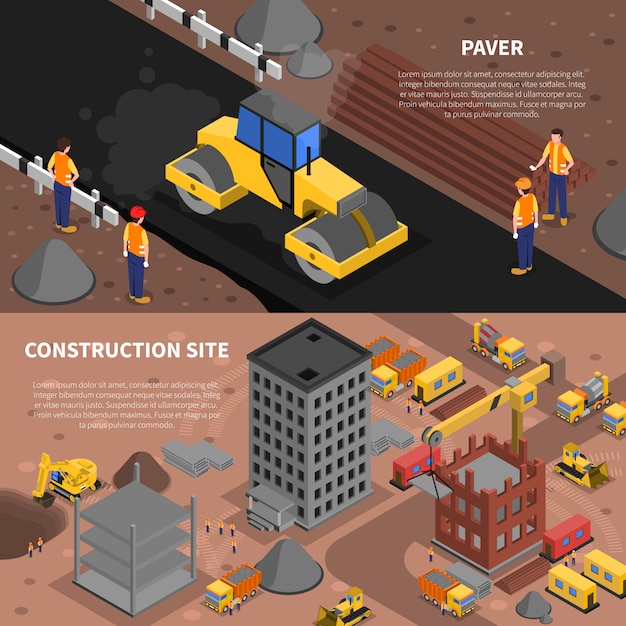 Free vector construction banners set