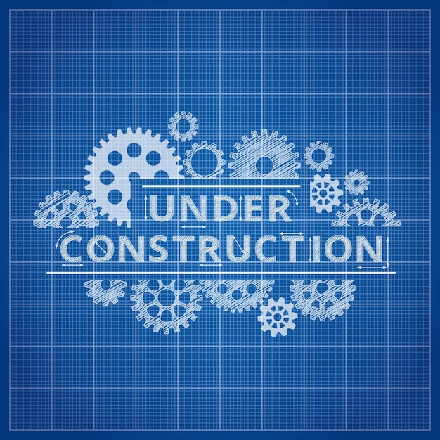 Free Vector under construction blueprint background