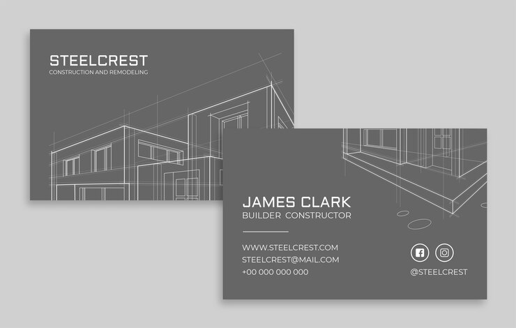 Free Vector construction business card template design