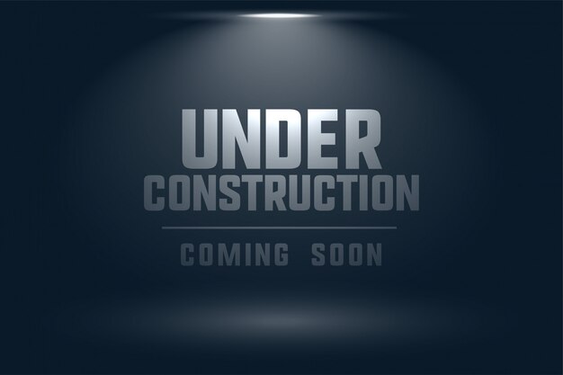 Under construction coming soon spot light background