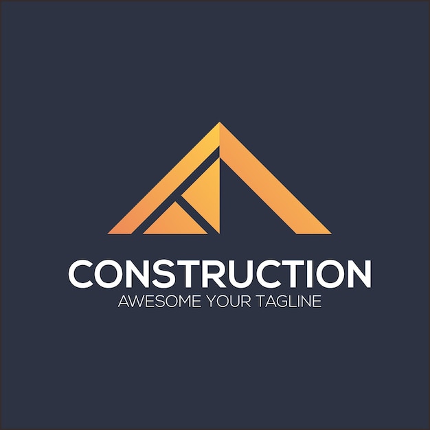 Vettore gratuito modello di logo della società di costruzioni