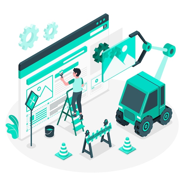 Free vector under construction concept illustration