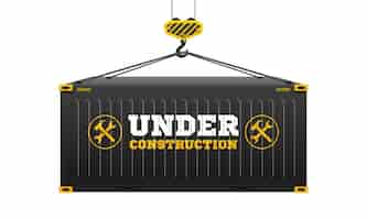 Free vector under construction on container background