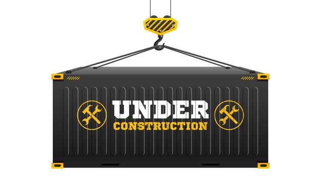 Under Construction on Container Background