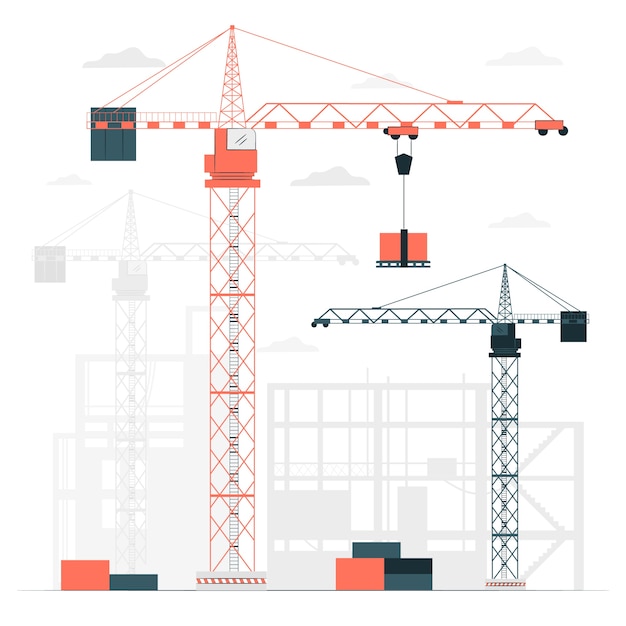 Construction crane concept illustration