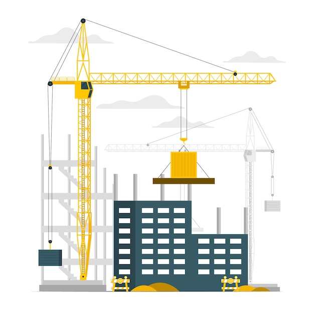 Construction crane concept illustration