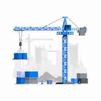 Free vector construction crane concept illustration