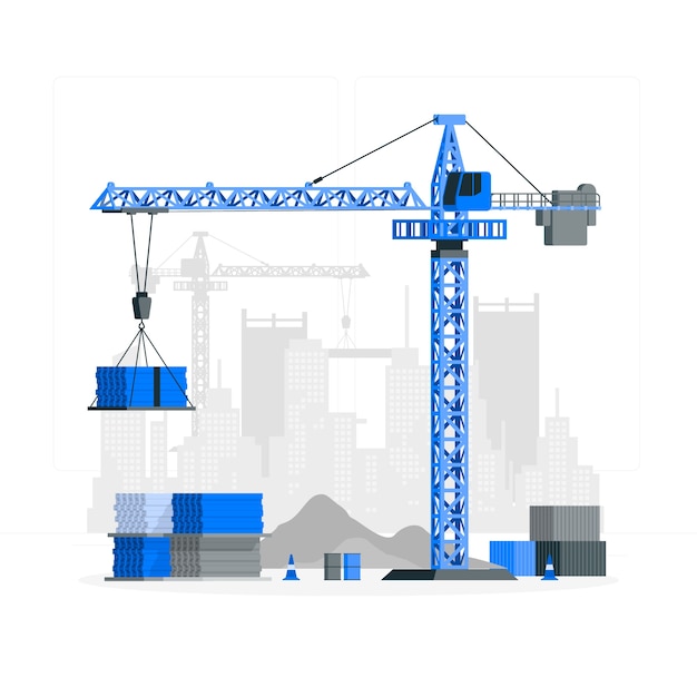 Иллюстрация концепции строительного крана