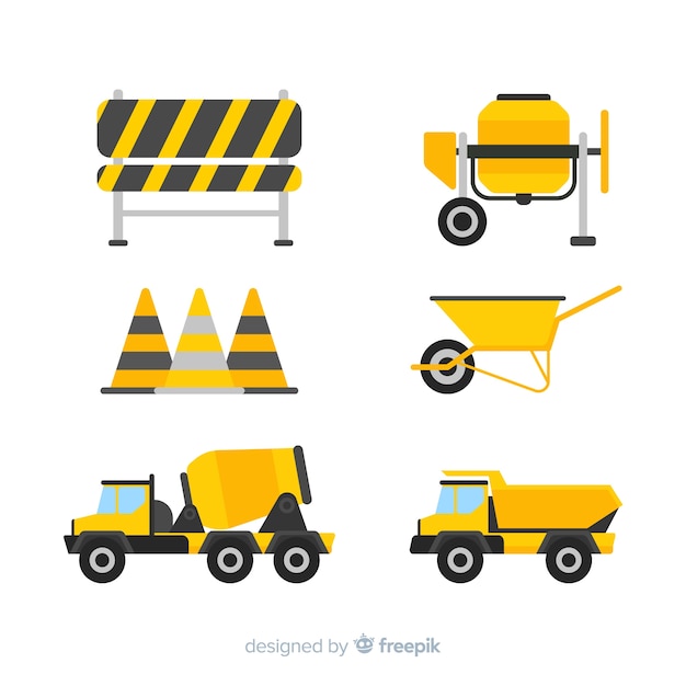 Free vector construction equipment collection