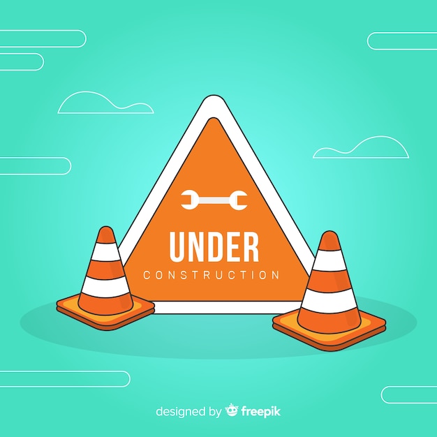 Free vector under construction flat background