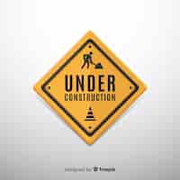 Free vector under construction flat background