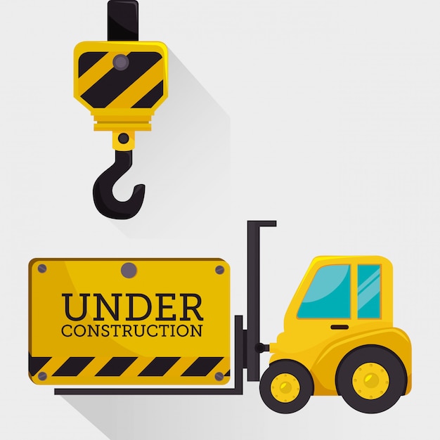 Free vector under construction graphic advertising