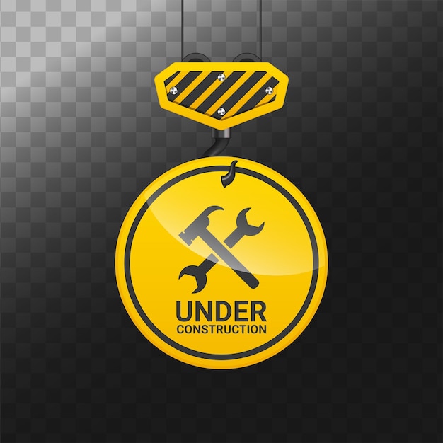 Free vector under construction hanging hook concept