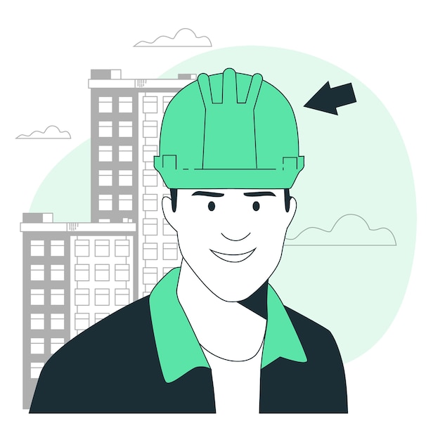 Free vector construction hat concept illustration