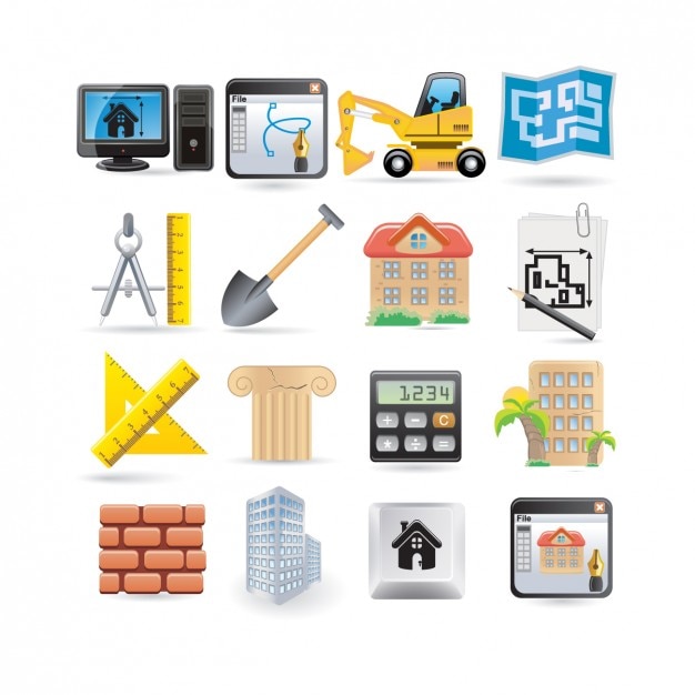 Free vector construction icon collection