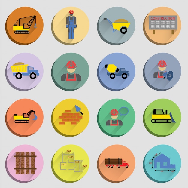 Free vector construction icons collection