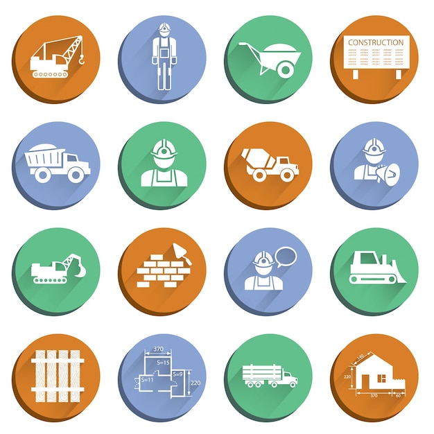 Free vector construction icons collection