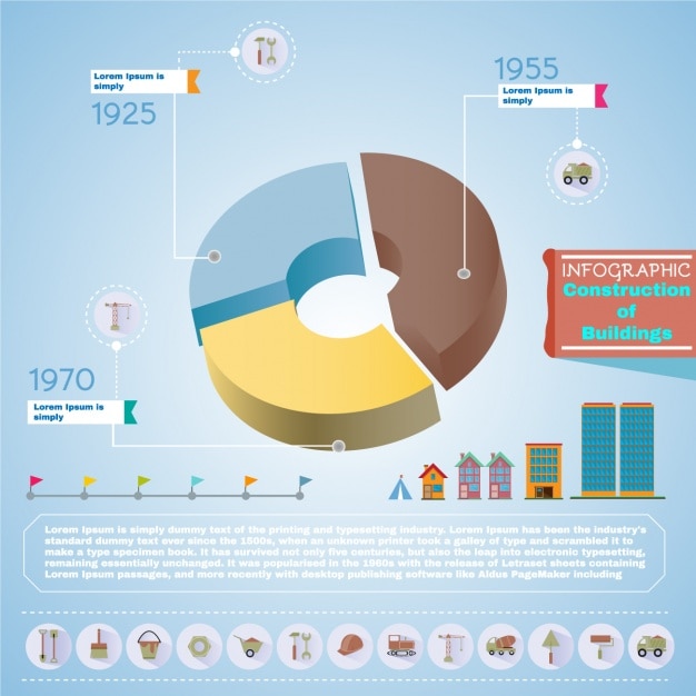 Vettore gratuito elementi costruttivi infographic