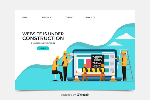Free vector under construction landing page template