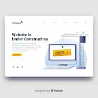 Free vector under construction landing page template