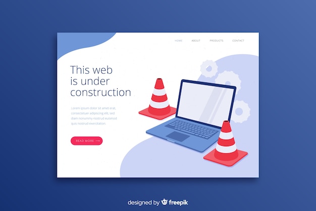 Free vector under construction landing page template