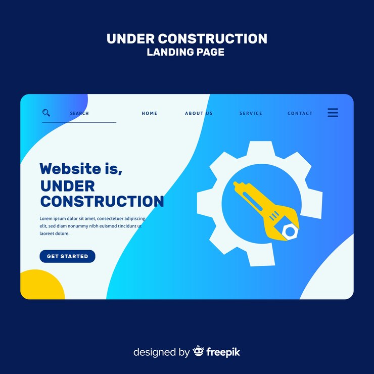 Free Vector under construction landing page