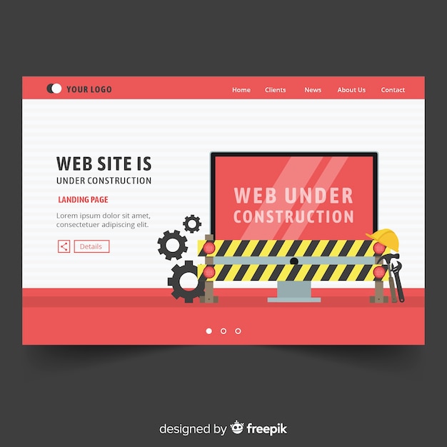 Free vector under construction landing page