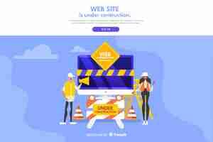 Free vector under construction landing page