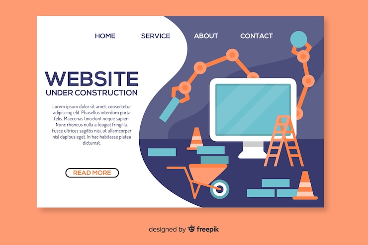 Free Vector under construction landing page