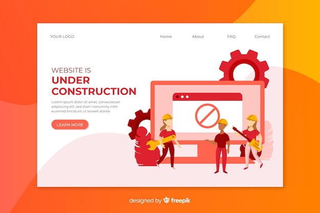 Free vector under construction landing page