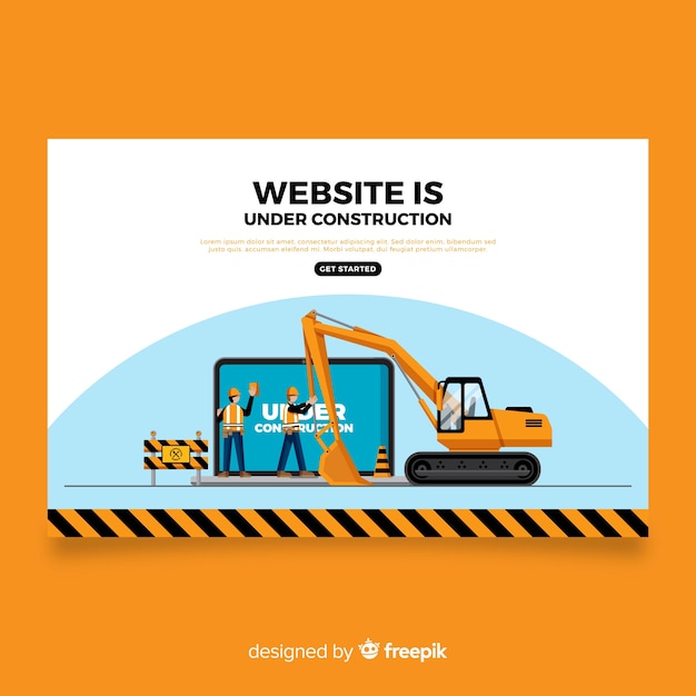 Free vector under construction landing page